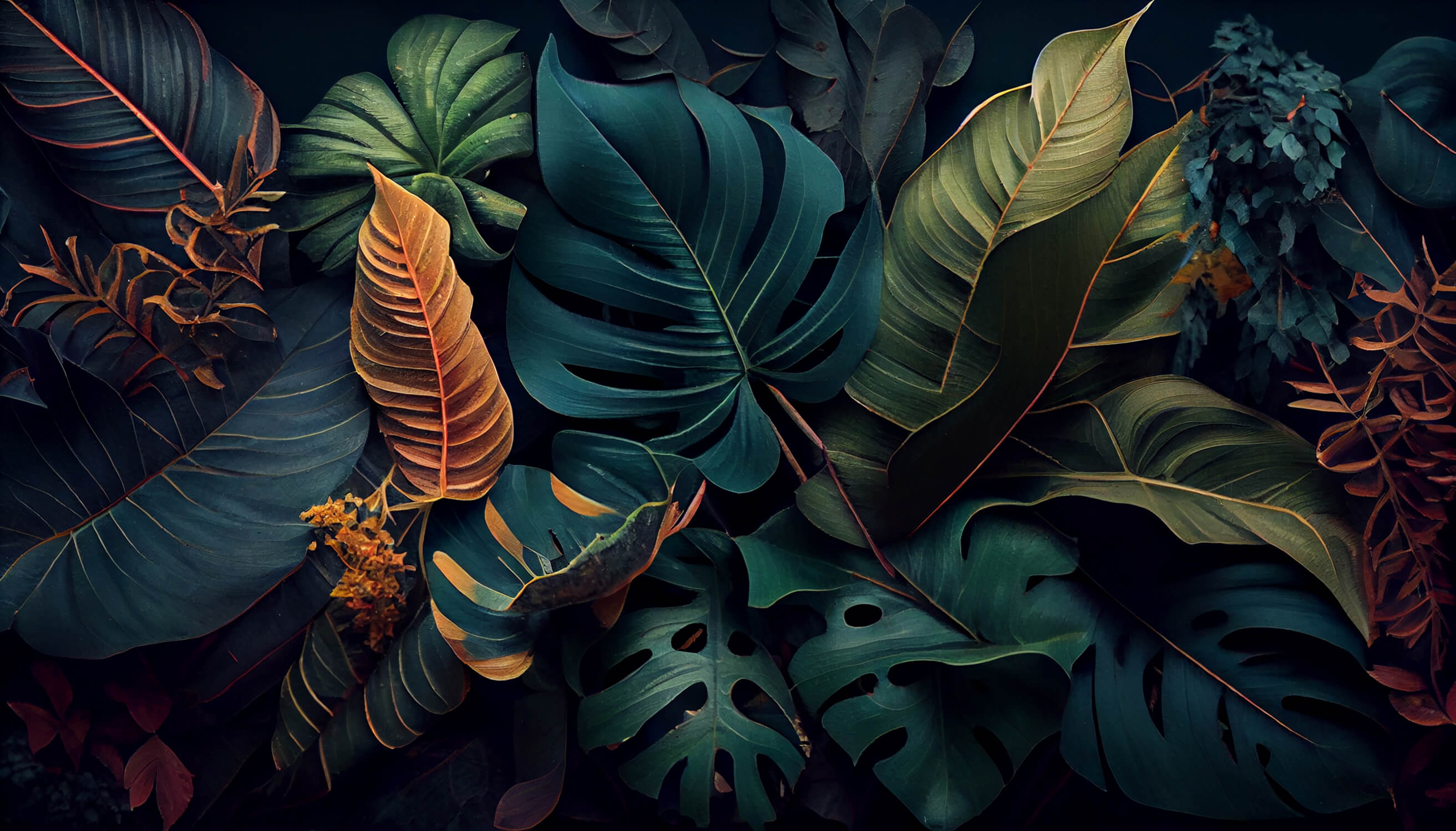 Dark Tropical Mural Wallpaper | Murals Wallpaper