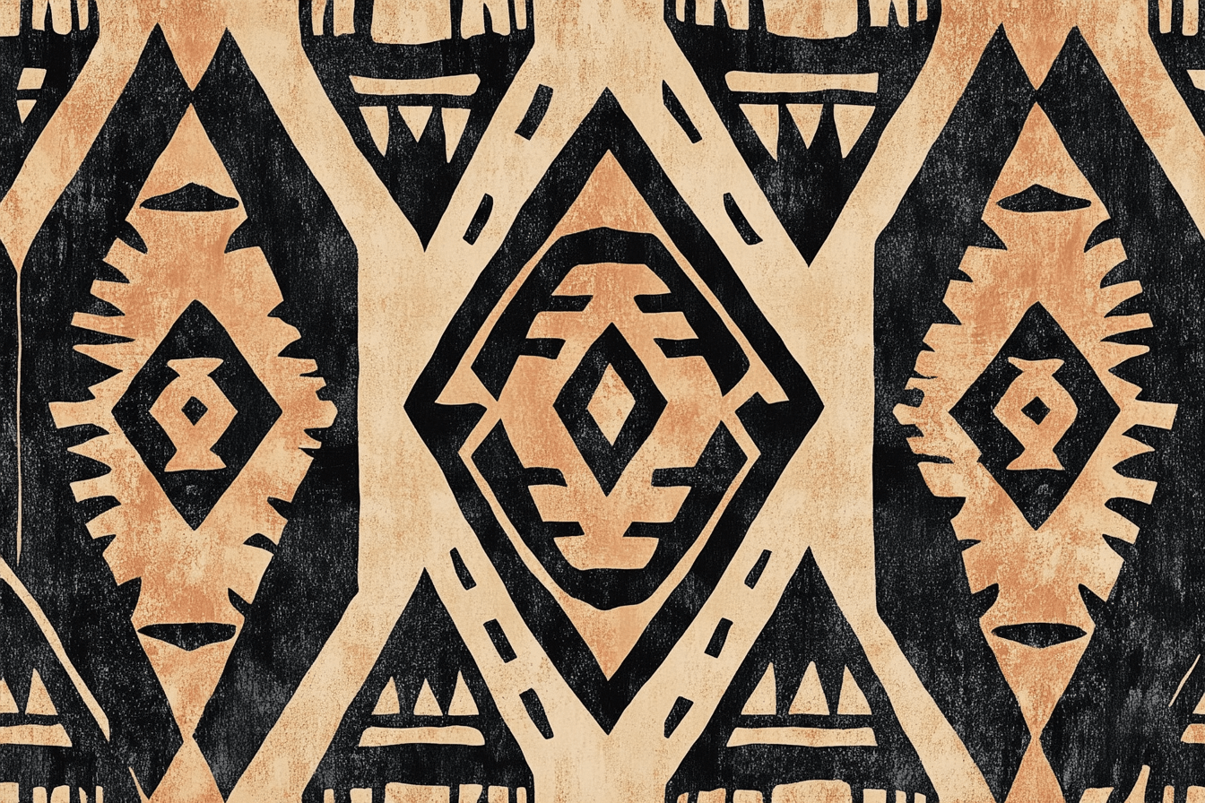 Terracotta Wallpaper with Aztec Patterns | Murals Wallpaper