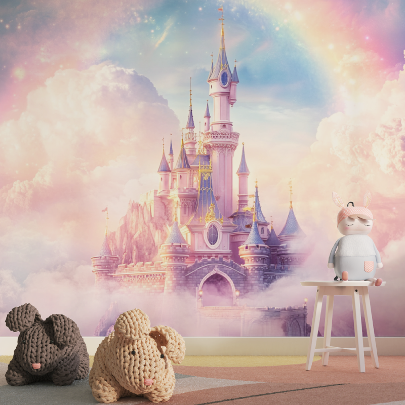 Princess Rainbow Castle Wallpaper | Murals Wallpaper