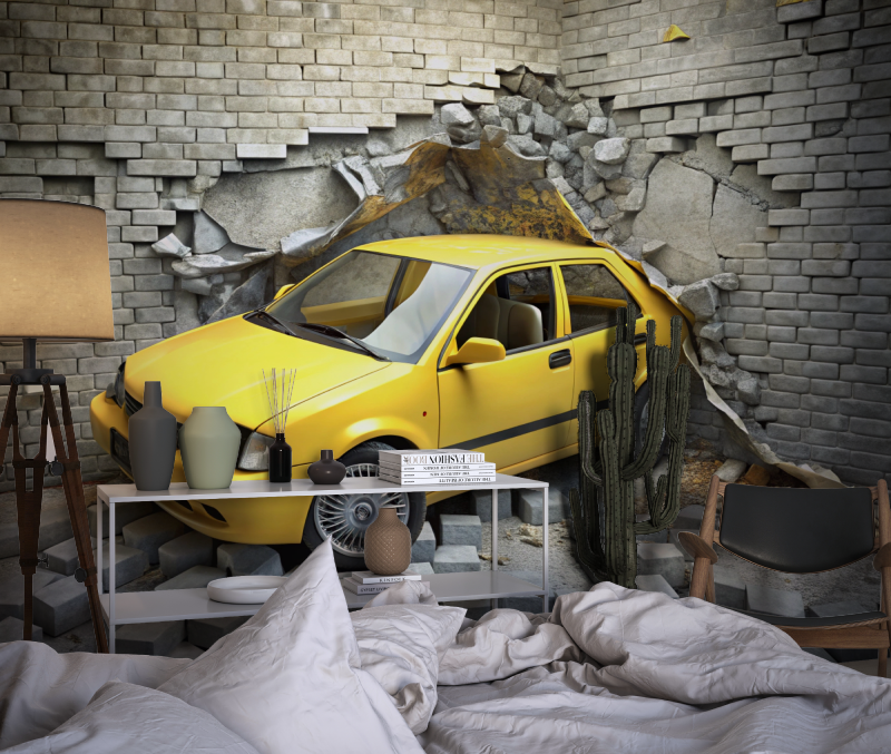 XXL Yellow Car Wallpaper | Murals Wallpaper