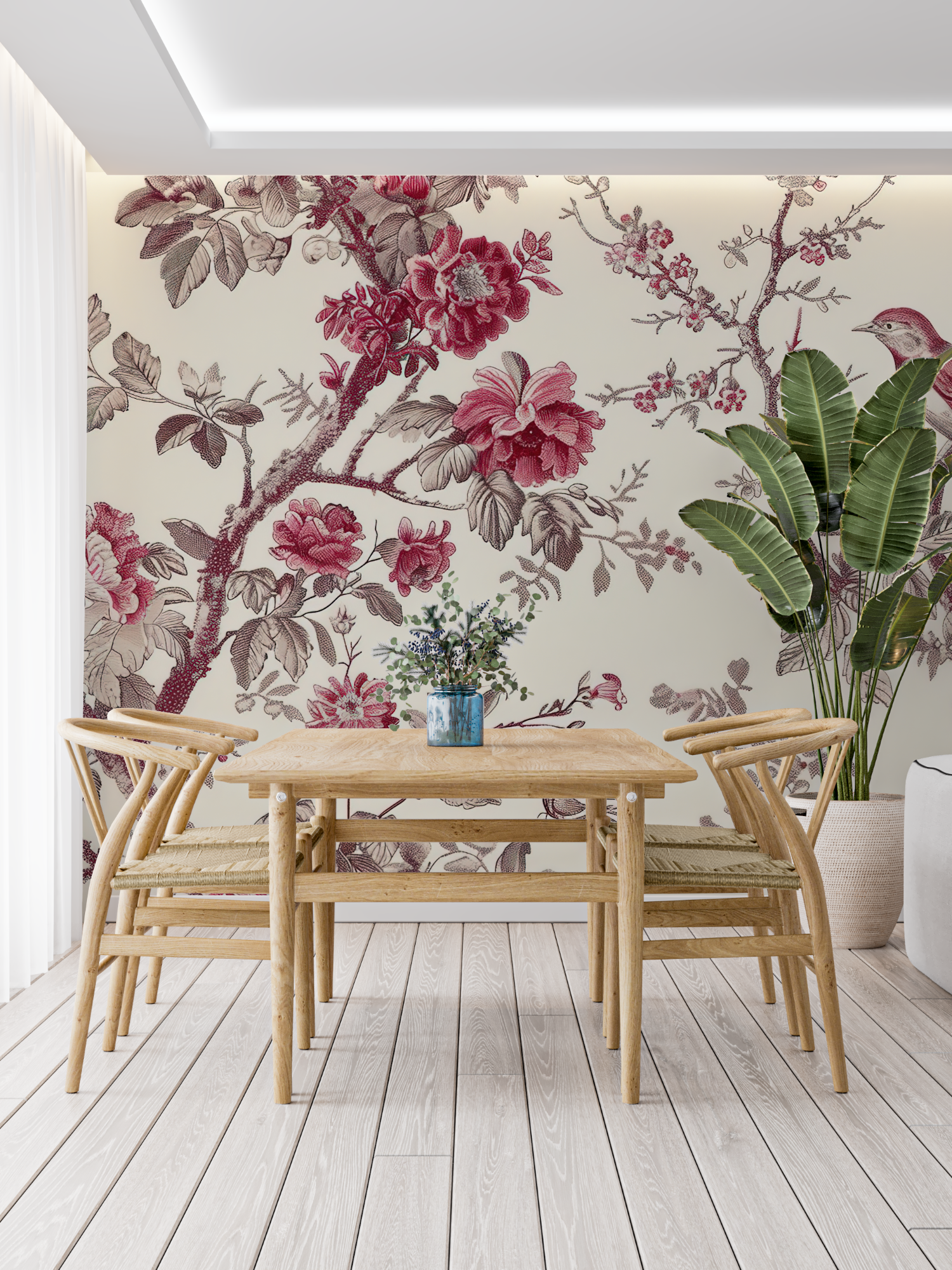 Pink Tree Print Wallpaper | Murals Wallpaper