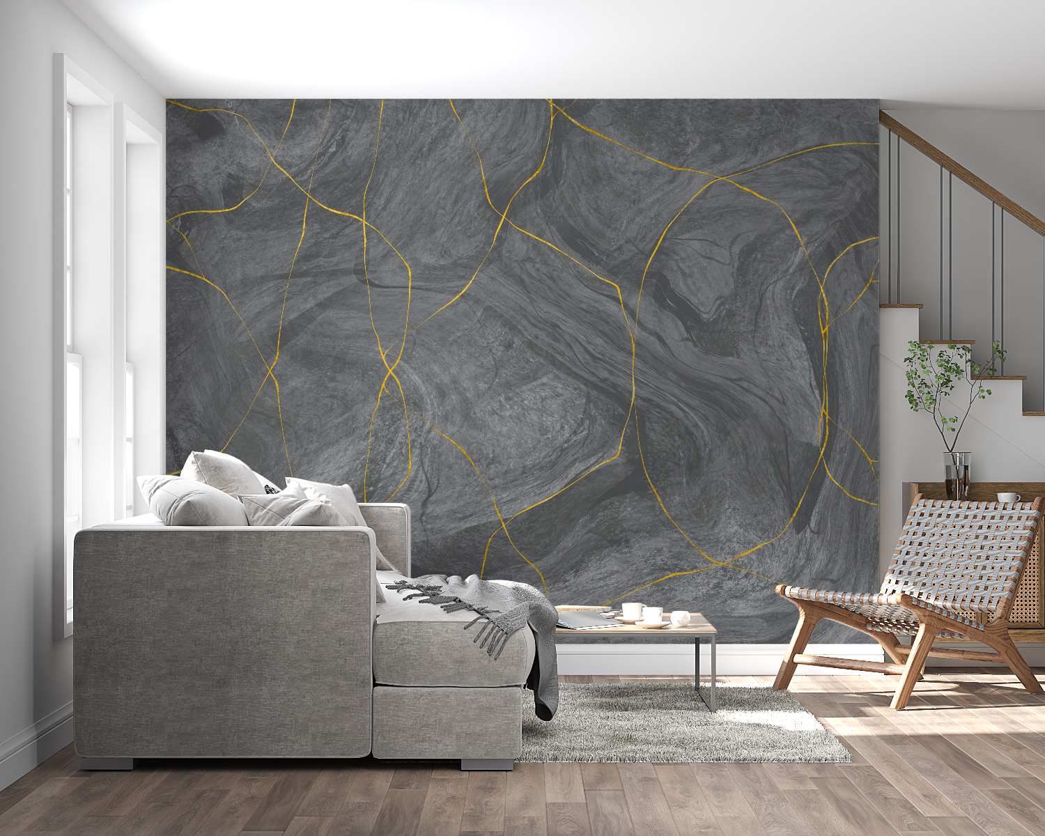 Golden Gray Wallpaper | Murals Wallpaper