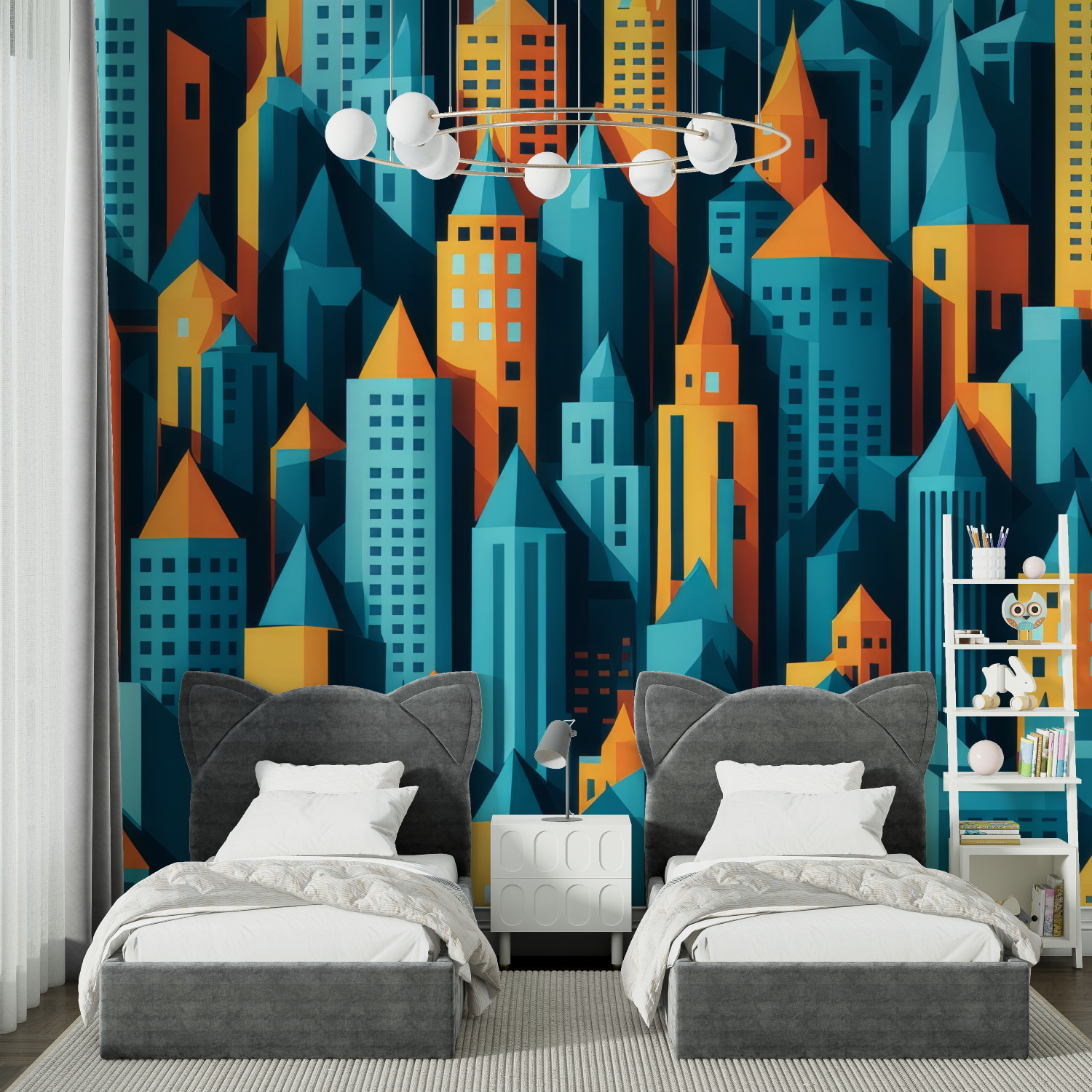 Urban Skyline Teen Wallpaper | Murals Wallpaper