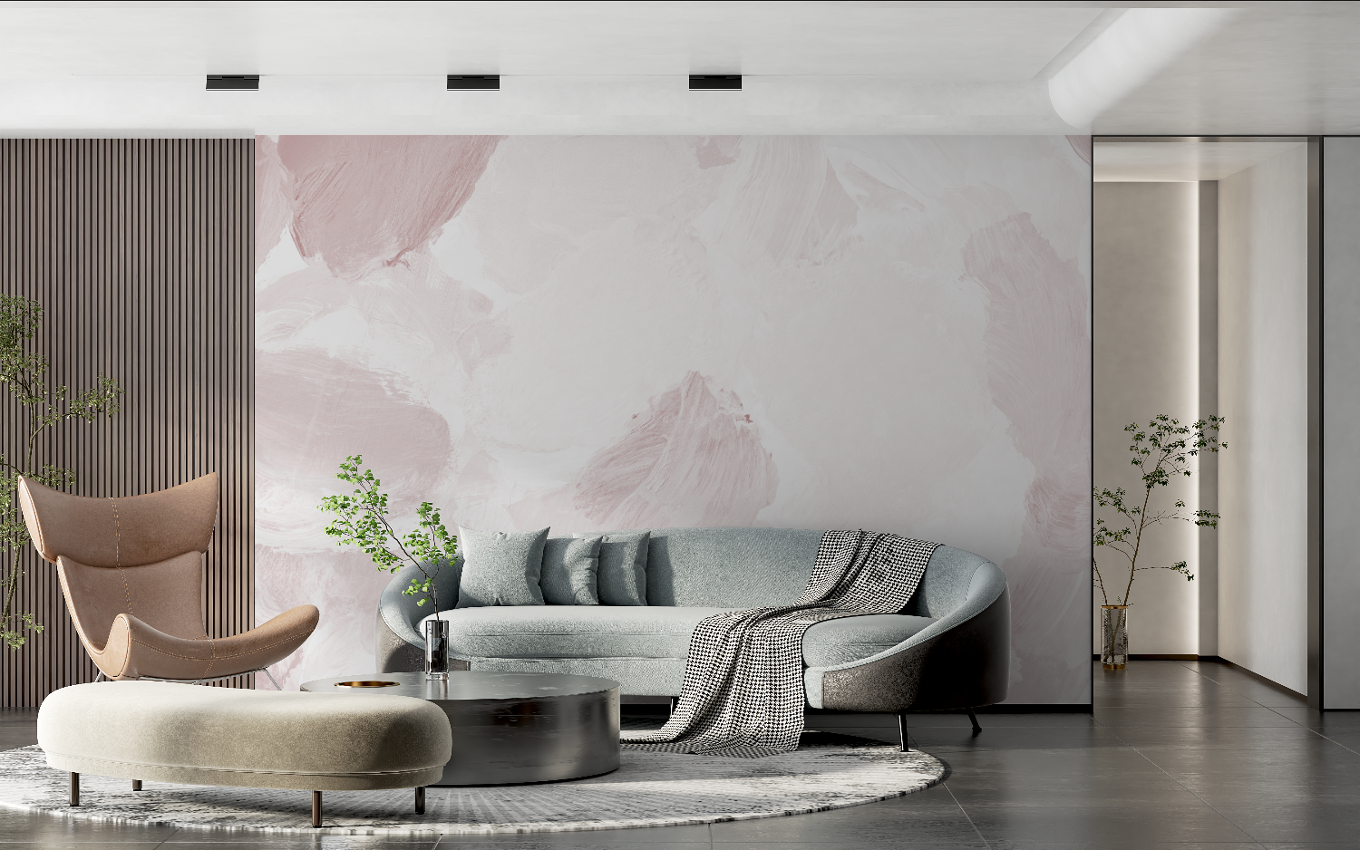 Powder Pink Watercolor Wallpaper | Murals Wallpaper