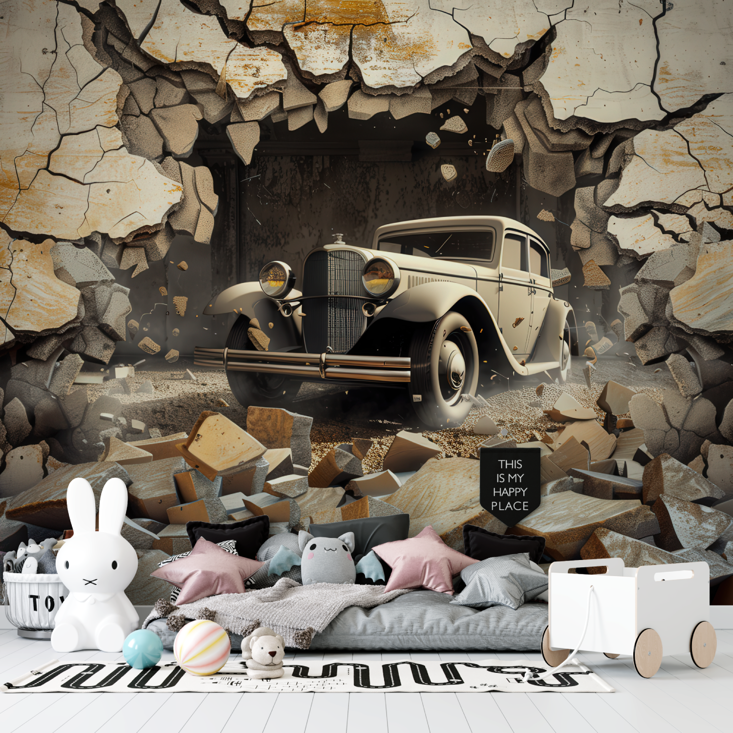 3D-Auto-Hintergrundbild | Wandbild-Hintergrundbild