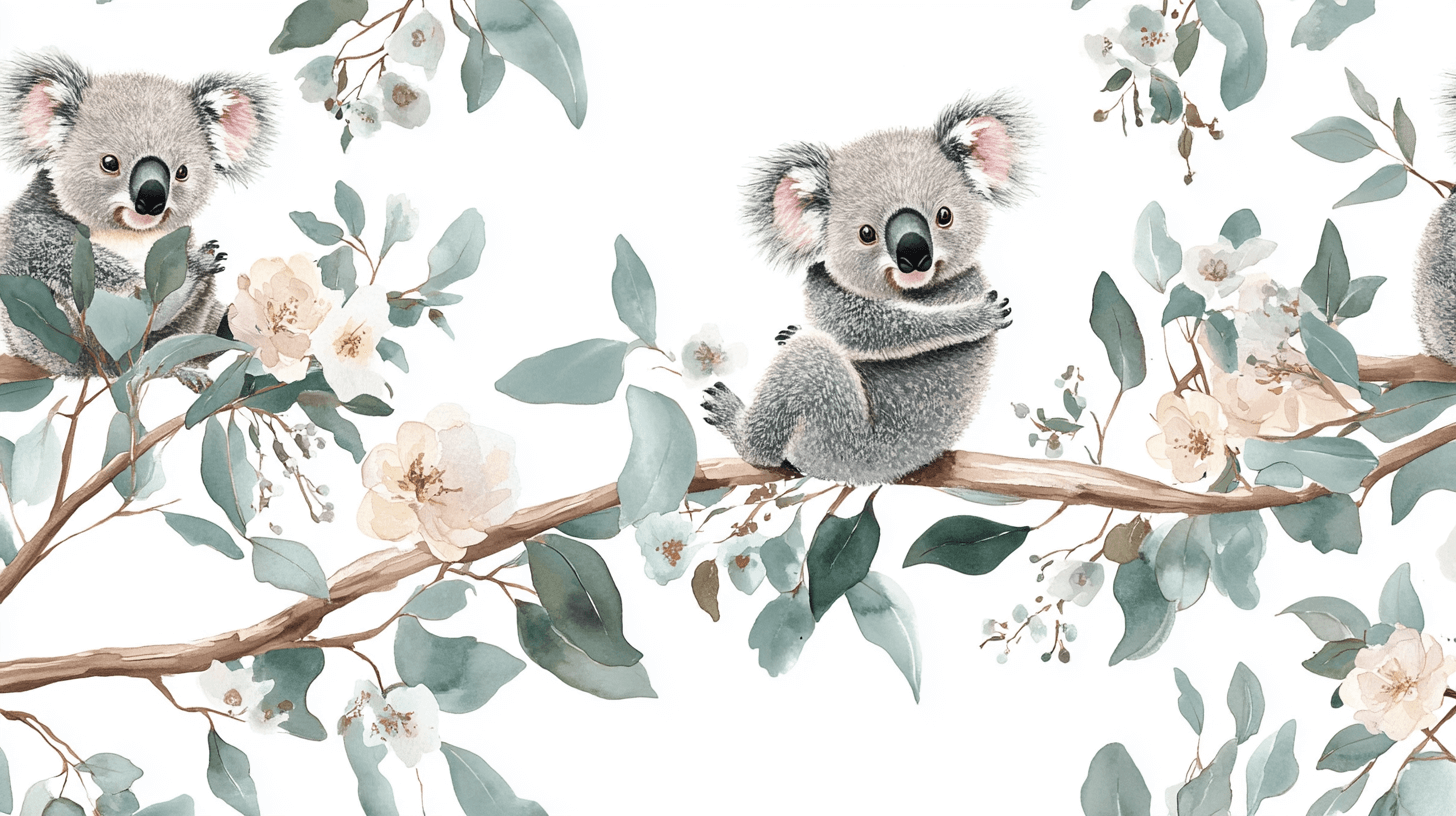 Papier-Malerei-Koala in einer Welt voller Doux