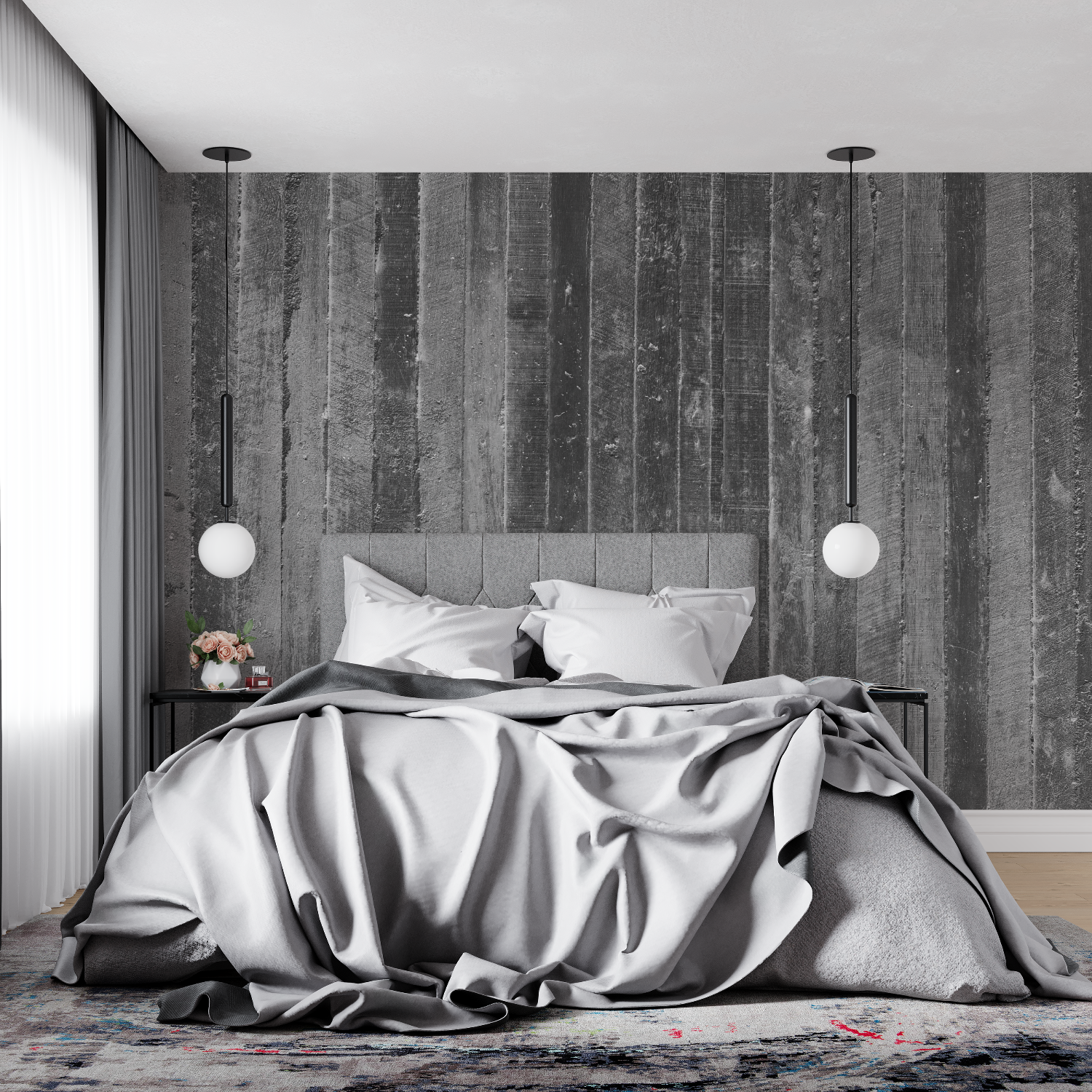 Gray Wood Imitation Wallpaper | Murals Wallpaper