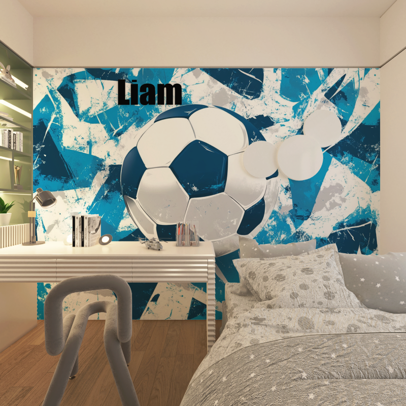 Personalisierte Namens-Tapete Fußball | Murals Tapeten