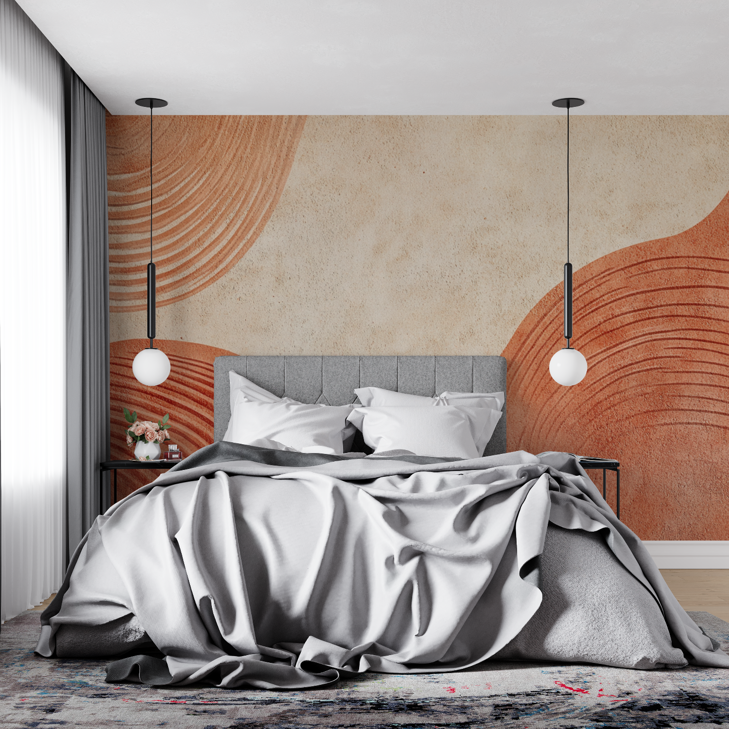 Terracotta Japanese Inspiration Wallpaper | Murals Wallpaper