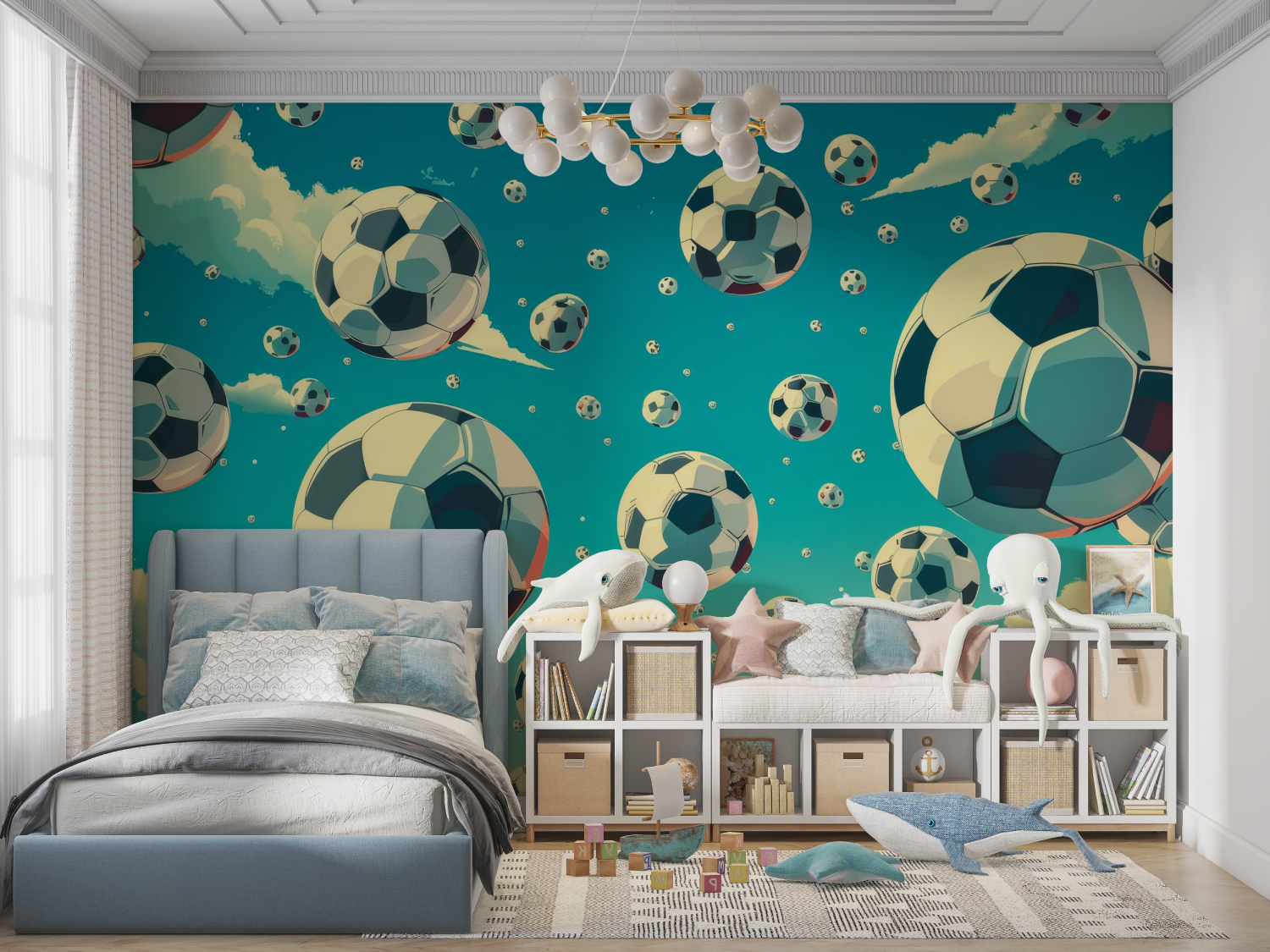 Soccer Themed Wallpaper for Kids' Room | Murals Wallpaper
