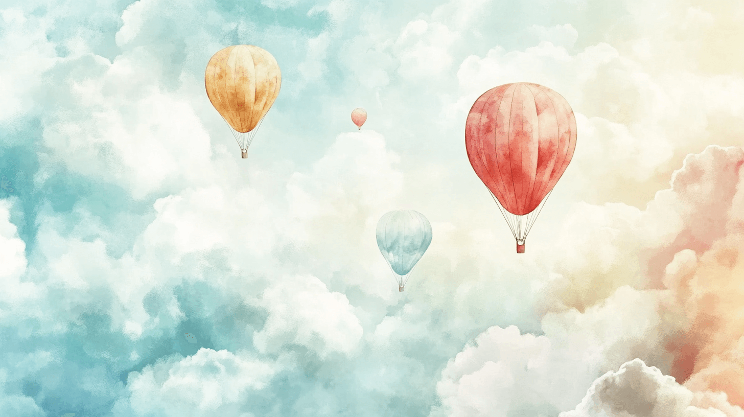 Hot Air Balloon and Cloud Cotton Wallpaper | Murals Wallpaper