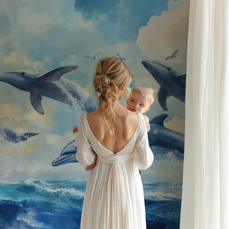 Aquelle Whale Mural Wallpaper | Murals Wallpaper