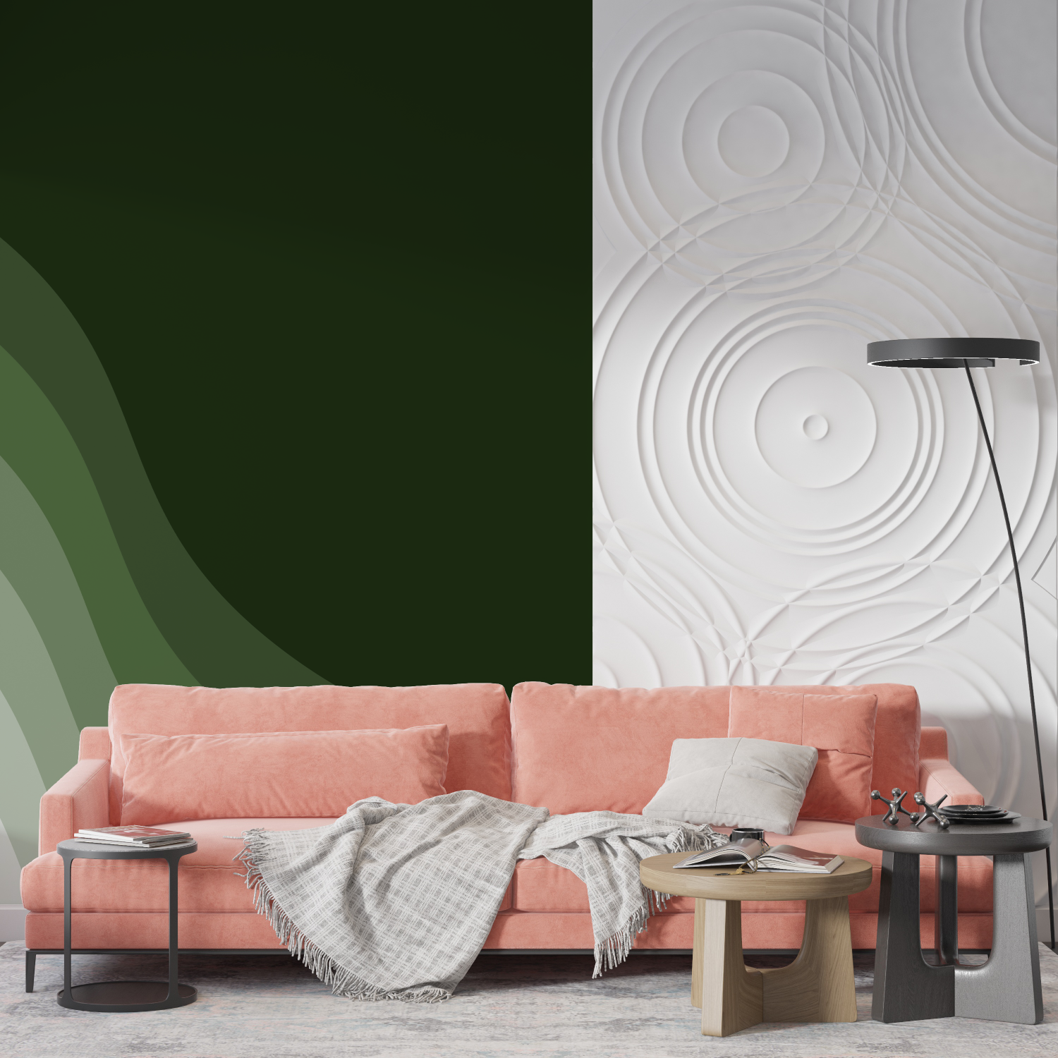 Gradient Green Wave Wallpaper | Murals Wallpaper
