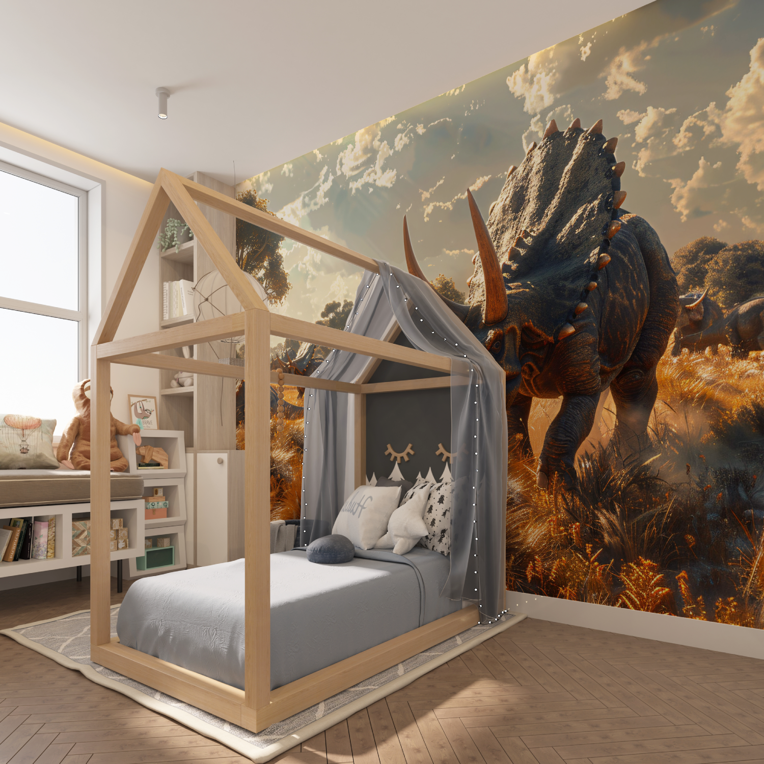 Triceratops Hunting Wallpaper | Murals Wallpaper