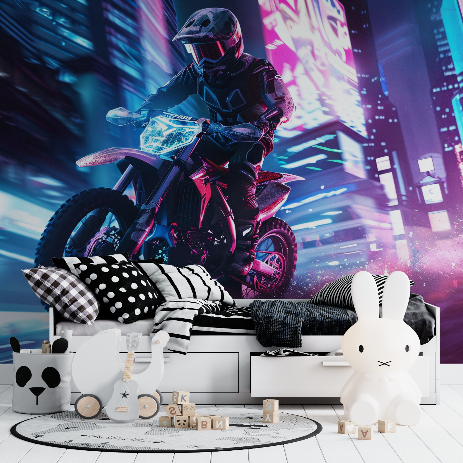 Motocross-LED-Tapete | Wandbilder