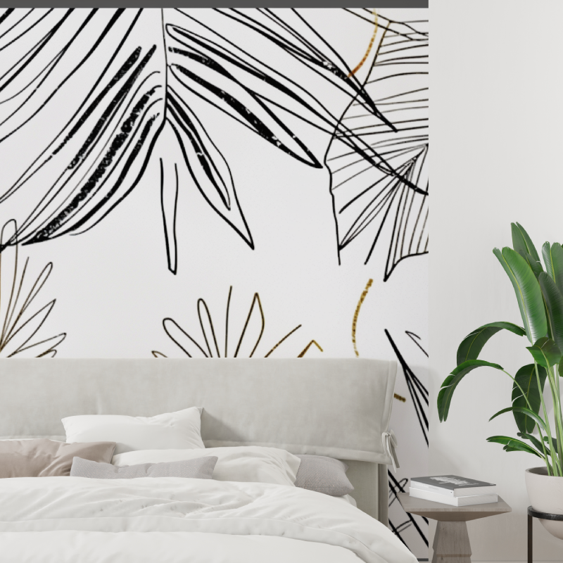 Tapetengemälde mit panoramischer, pflanzlicher, Tapisserie-Tendenz