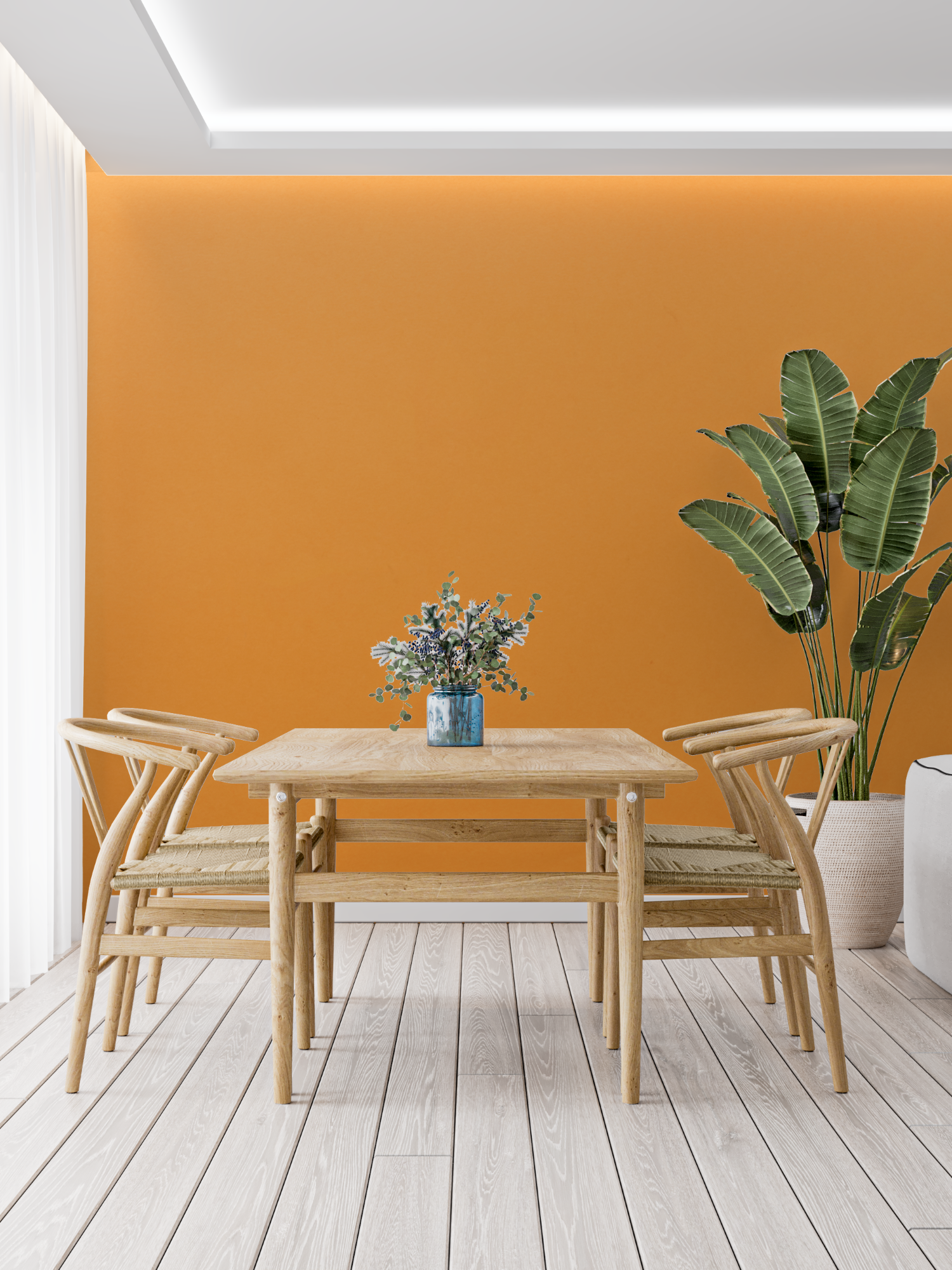 Leuchtend orange Tapete | Wandtapete