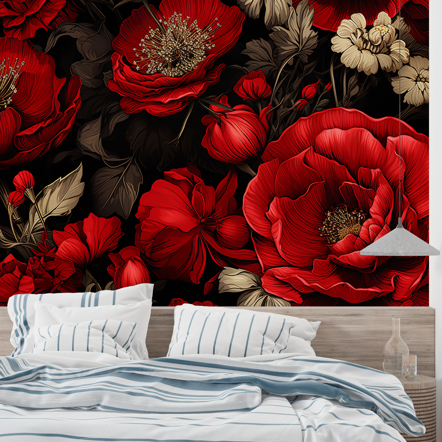 Large Red Pink Wallpaper | Murals Wallpaper