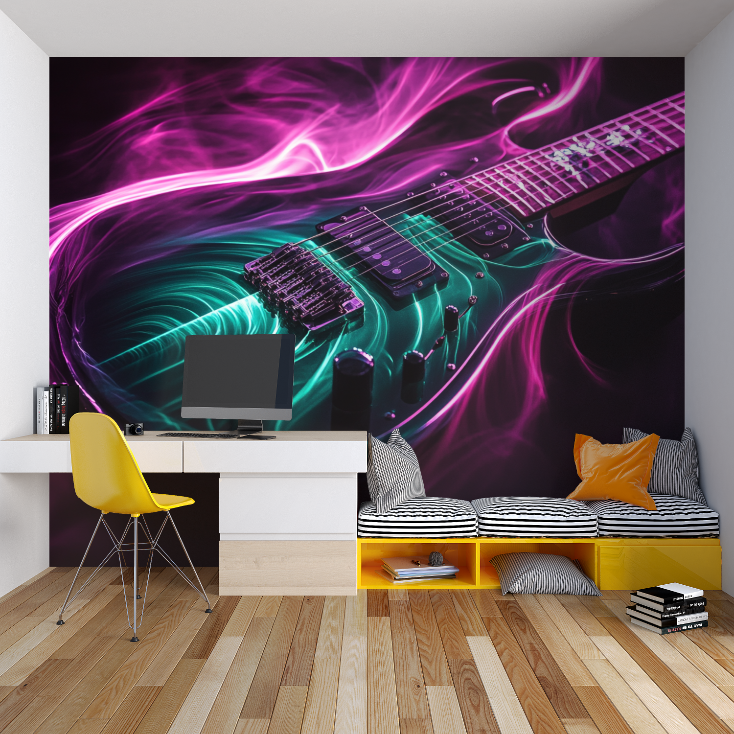 Emerald Guitar Wallpaper | Murals Wallpaper