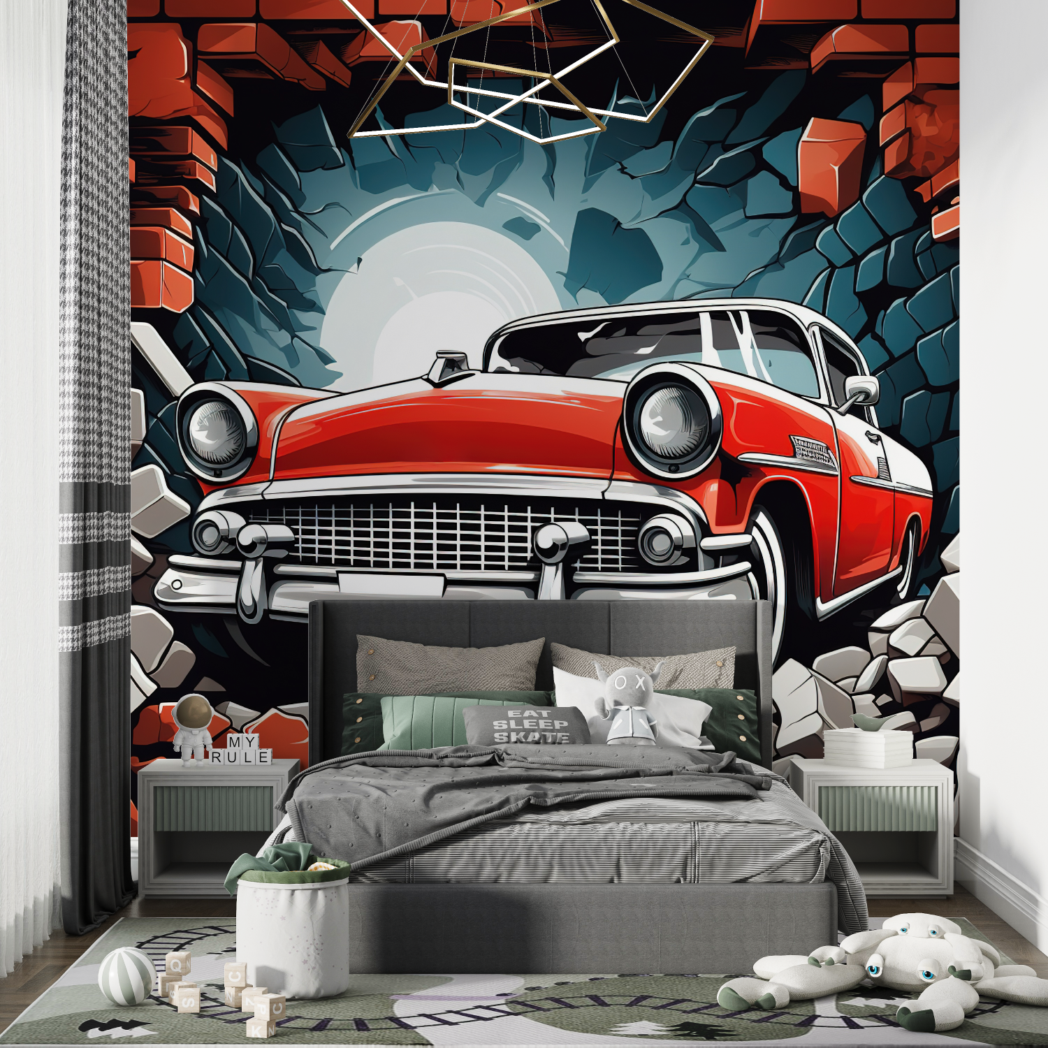 Vintage Car Wallpaper for Kids | Murals Wallpaper