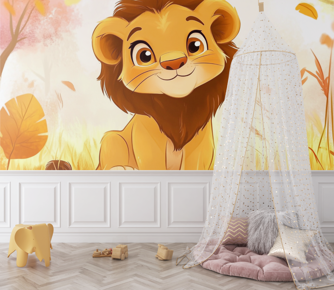 Lion Cub Cartoon Wallpaper | Murals Wallpaper