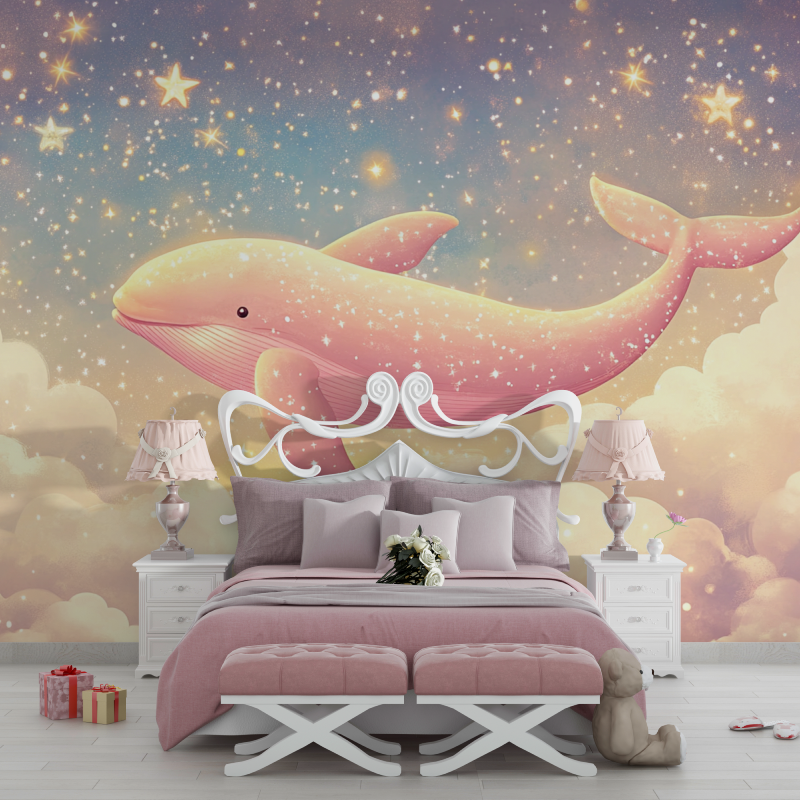 Classic Princess Whale Fantasy Wallpaper | Murals Wallpaper