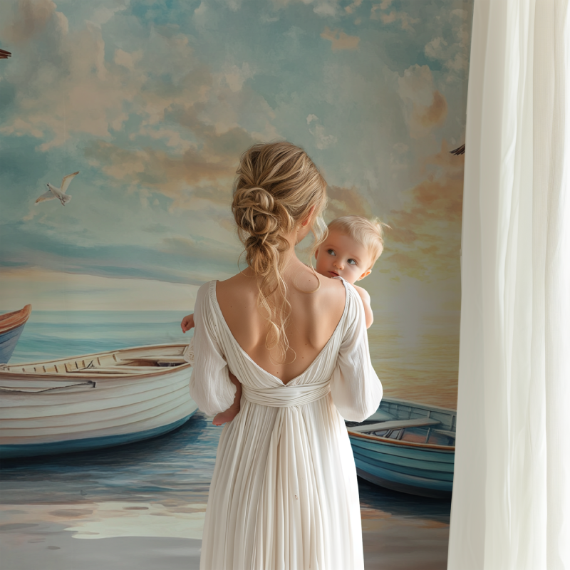 Nautische Docking-Tapete | Wandbildtapete