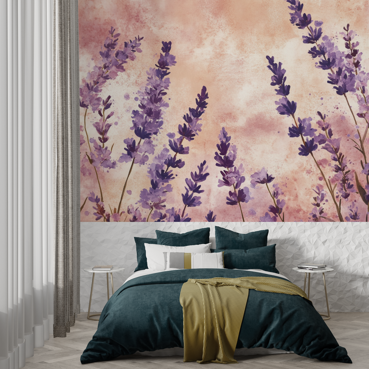 Terracotta and Lavender Wallpaper | Murals Wallpaper