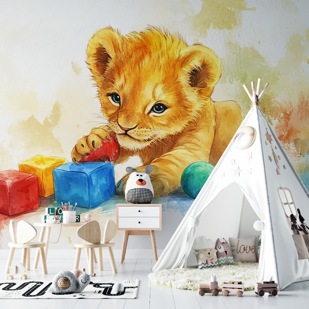 Cute Lion Cub Wallpaper | Murals Wallpaper
