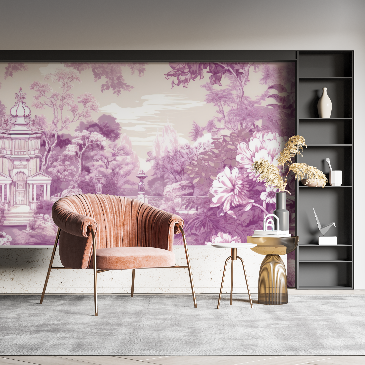 Purple Toile Wallpaper | Murals Wallpaper
