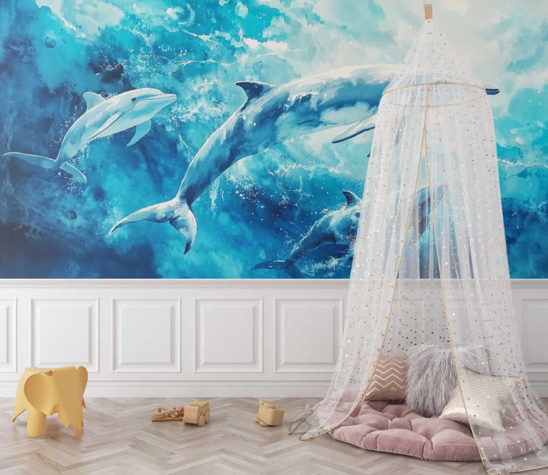 Whale and Dolphin Wallpaper | Murals Wallpaper