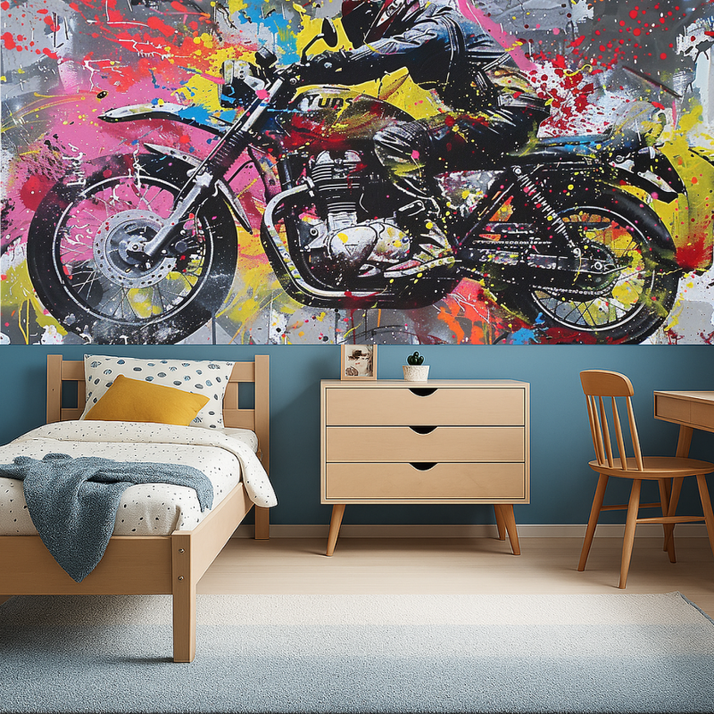 Biker Graffiti Wallpaper | Murals Wallpaper