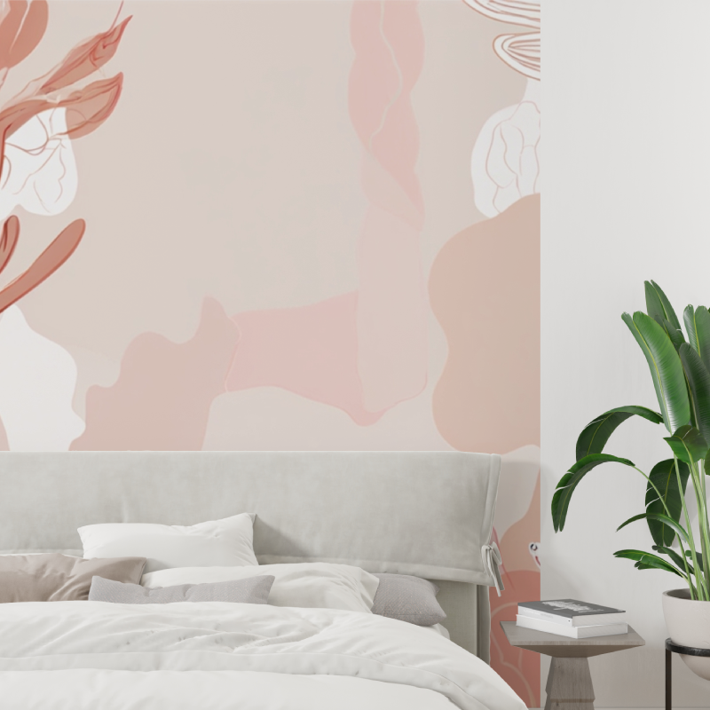 Cocooning Rose Tapete für Schlafzimmer | Wandbilder Tapete