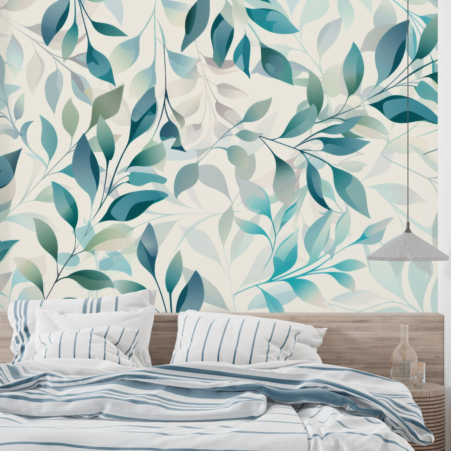 Blaue und grüne Tapete | Murals Wallpaper
