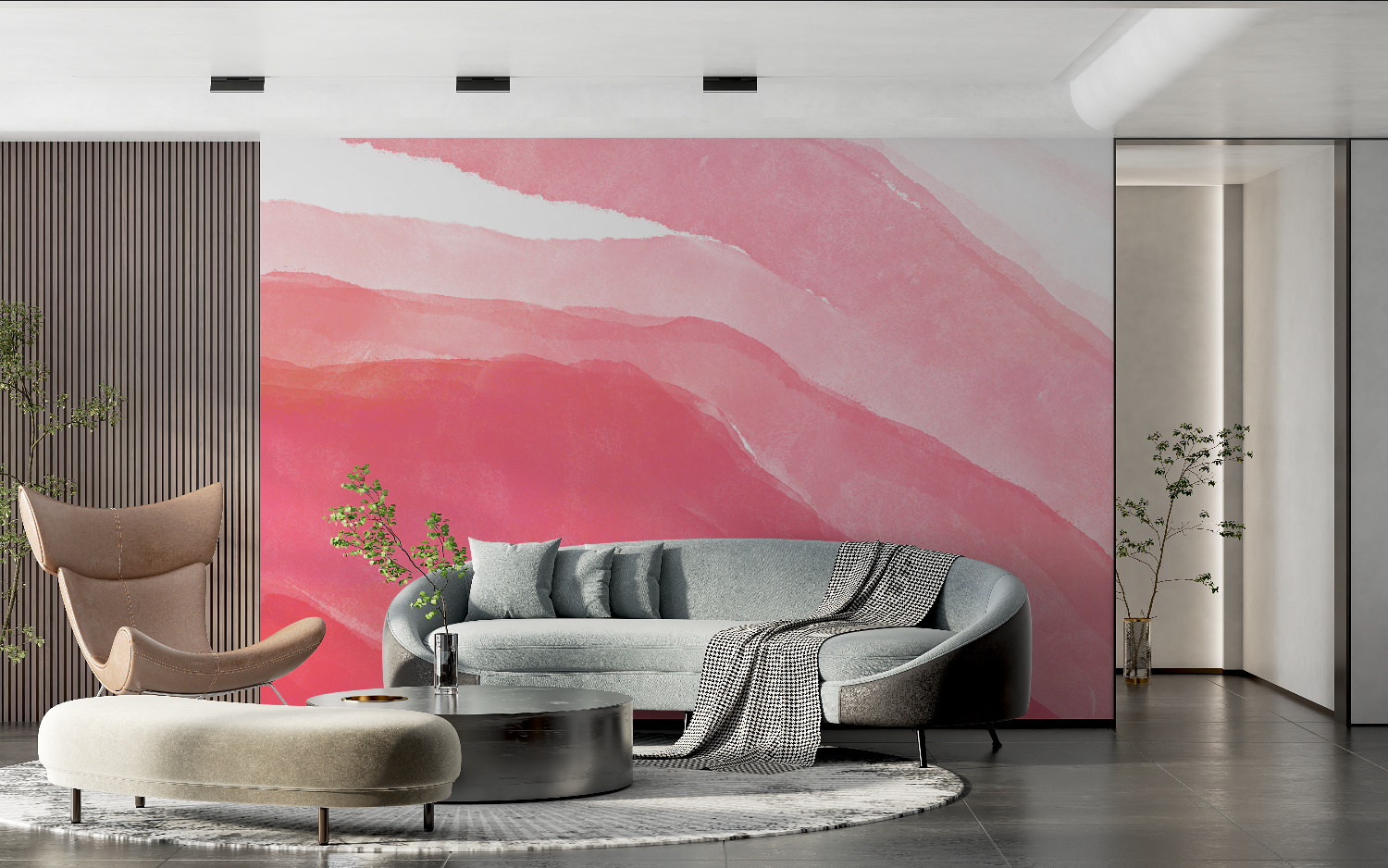 Dark Pink Watercolor Wallpaper | Murals Wallpaper