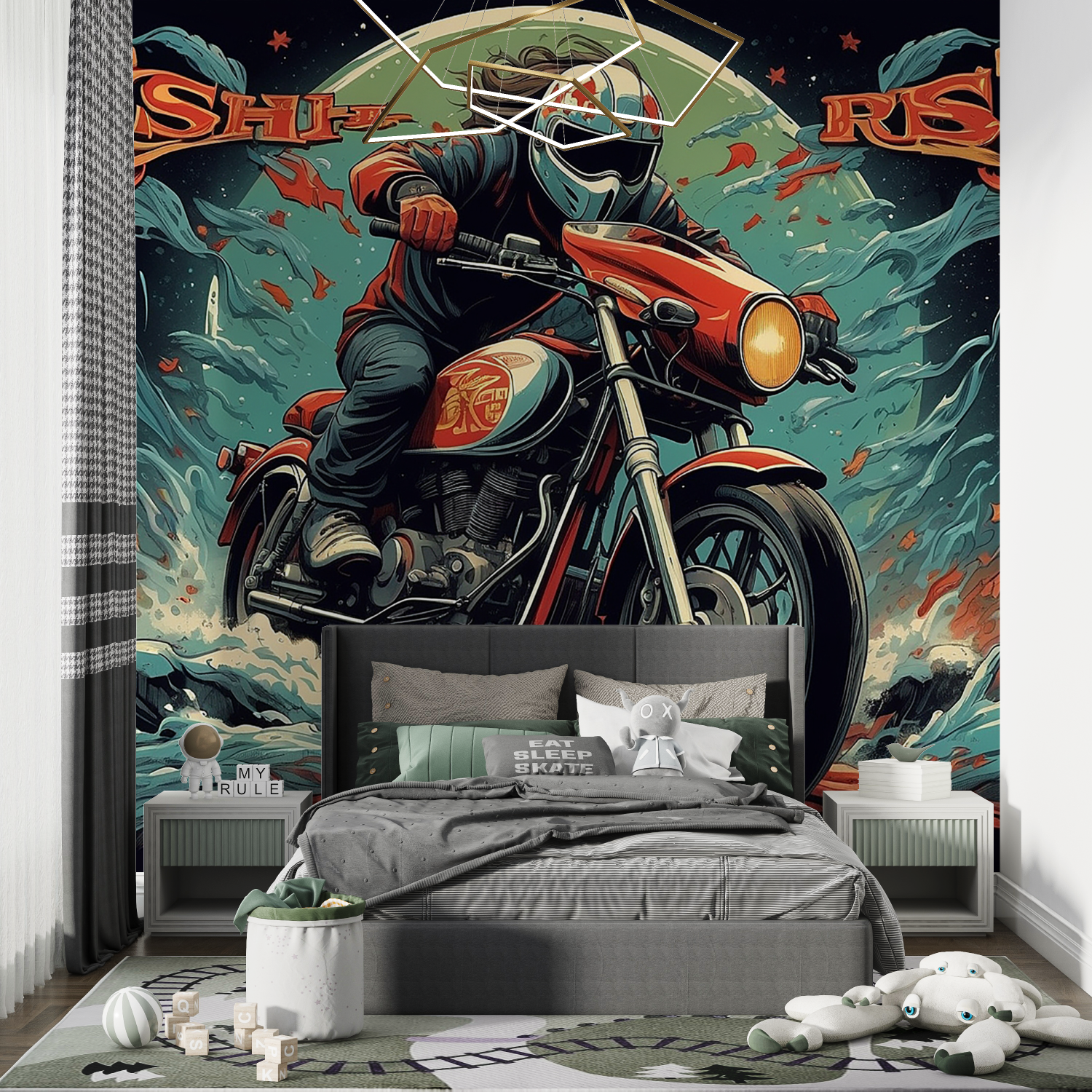 Japanese Motorcycle Graffiti Wallpaper | Murals Wallpaper