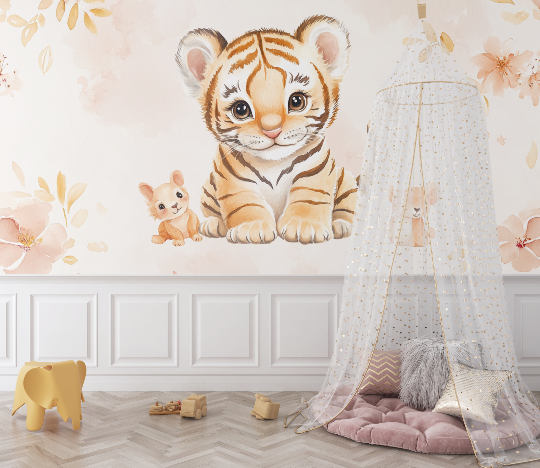 Tiger and Cute Animals Wallpaper | Murals Wallpaper