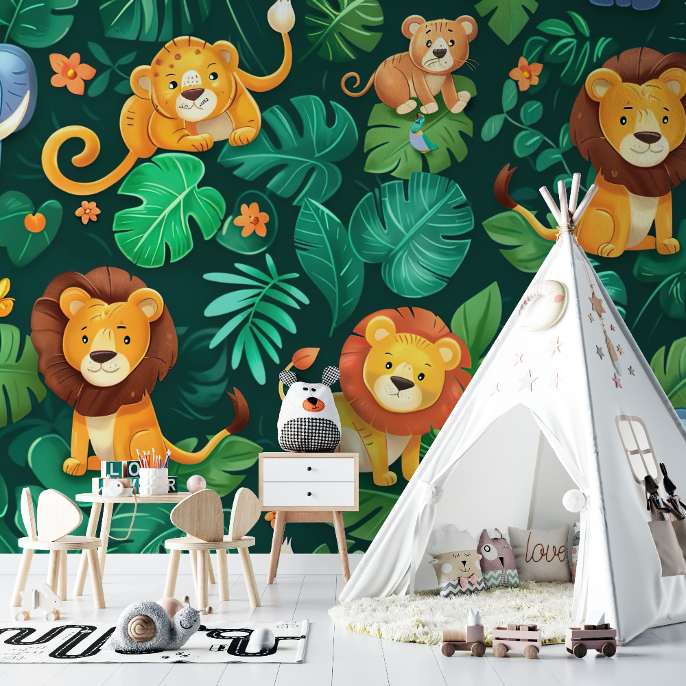 Jungle Lion Wallpaper | Murals Wallpaper