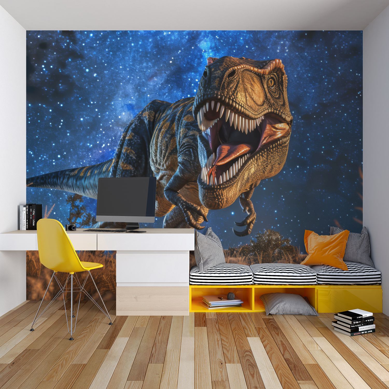 Starry Sky Dinosaur Wallpaper | Murals Wallpaper