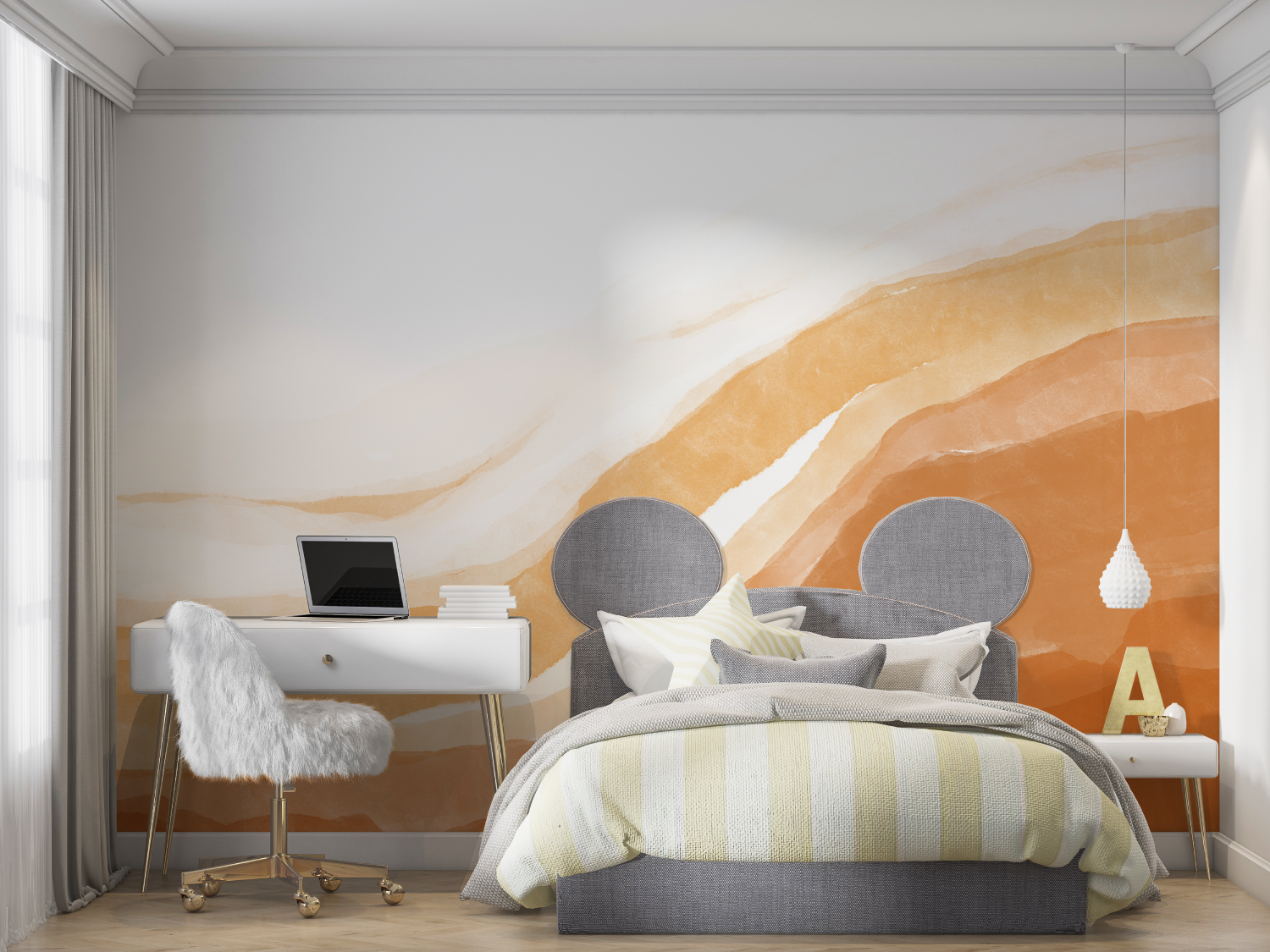 Orange Kids Wallpaper | Murals Wallpaper