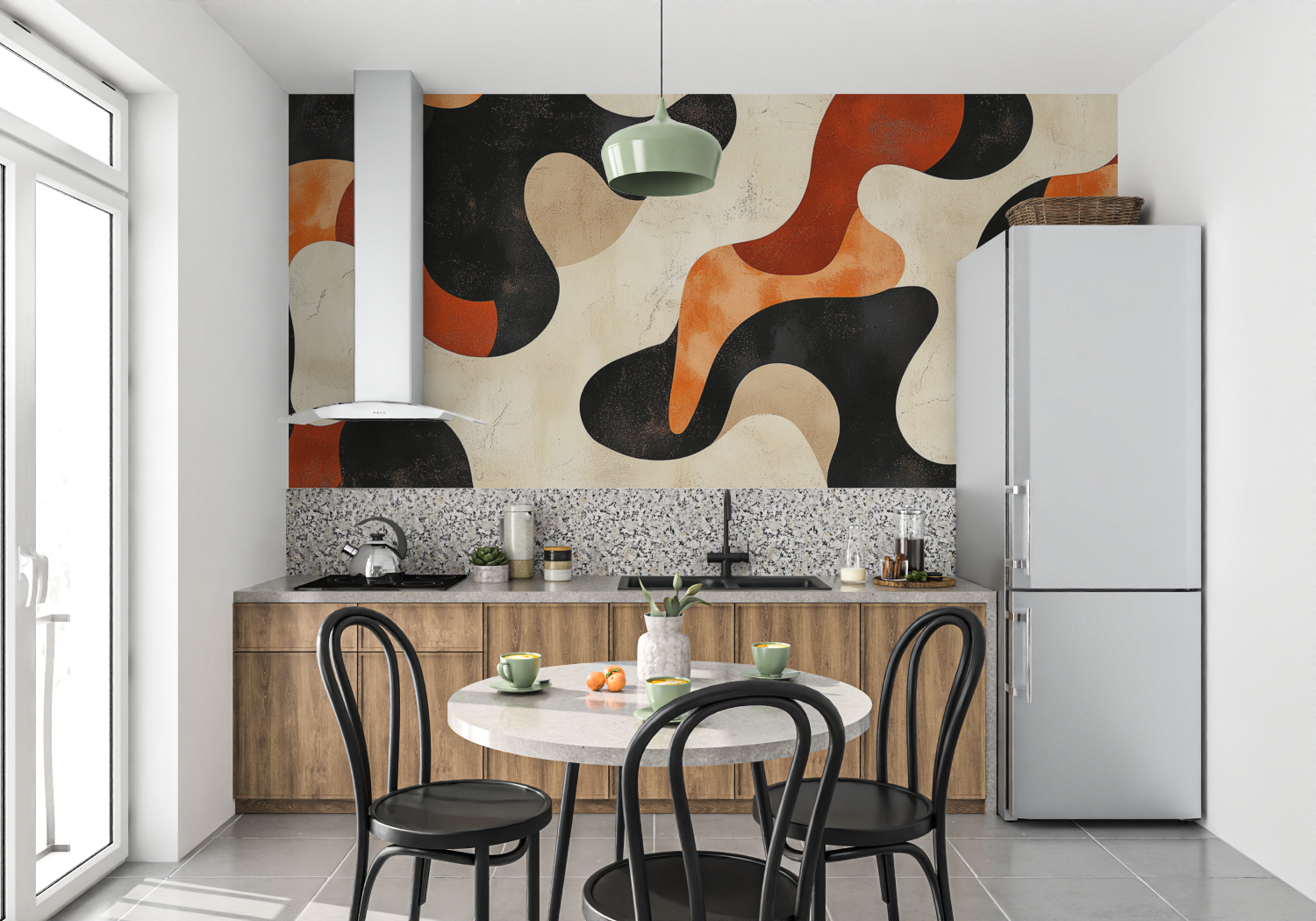 Papel de parede de Terracotta Abstract Bubble | Murais Papel de parede