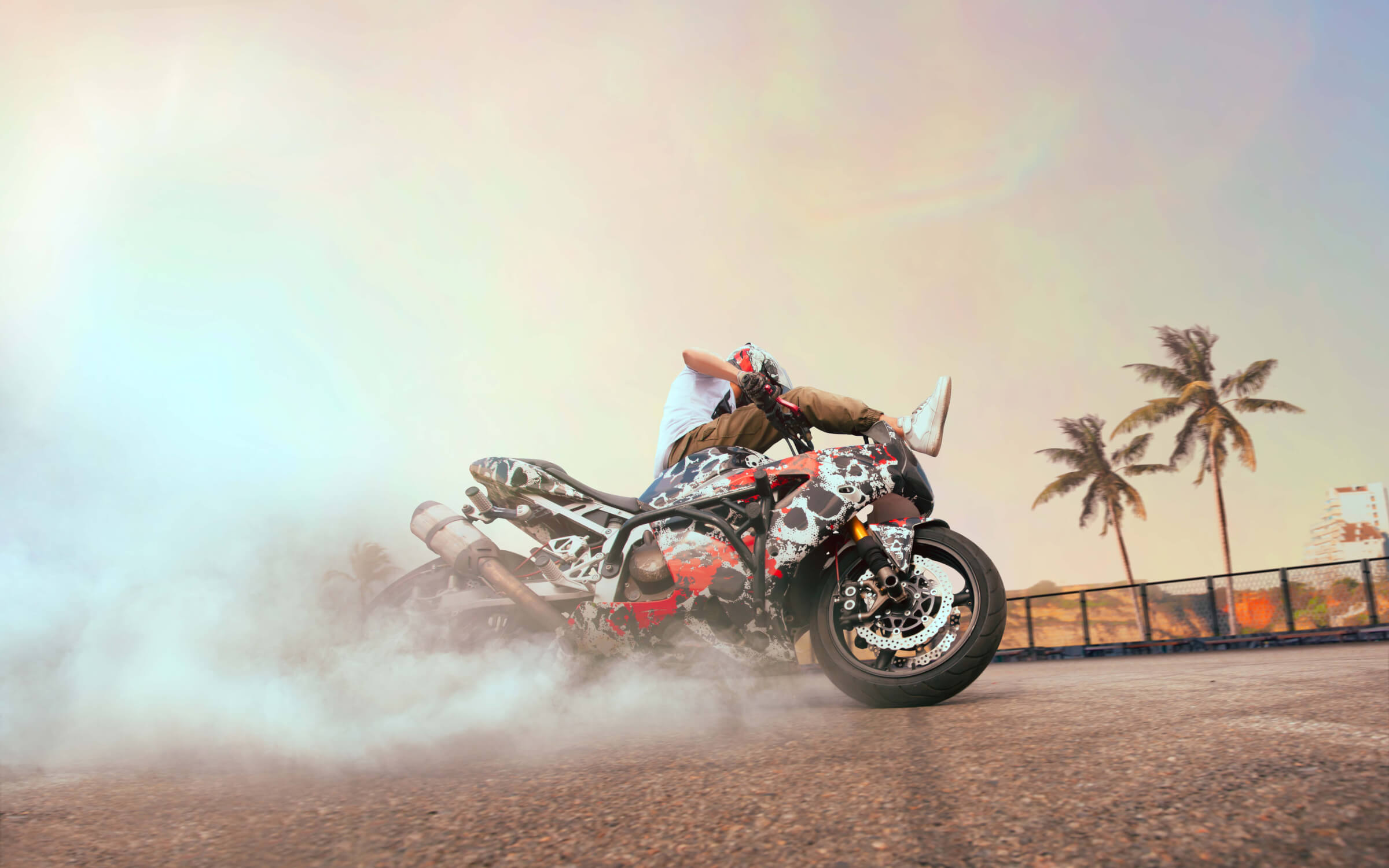 Freestyle Drift Motorcycle Wallpaper | Murals Wallpaper