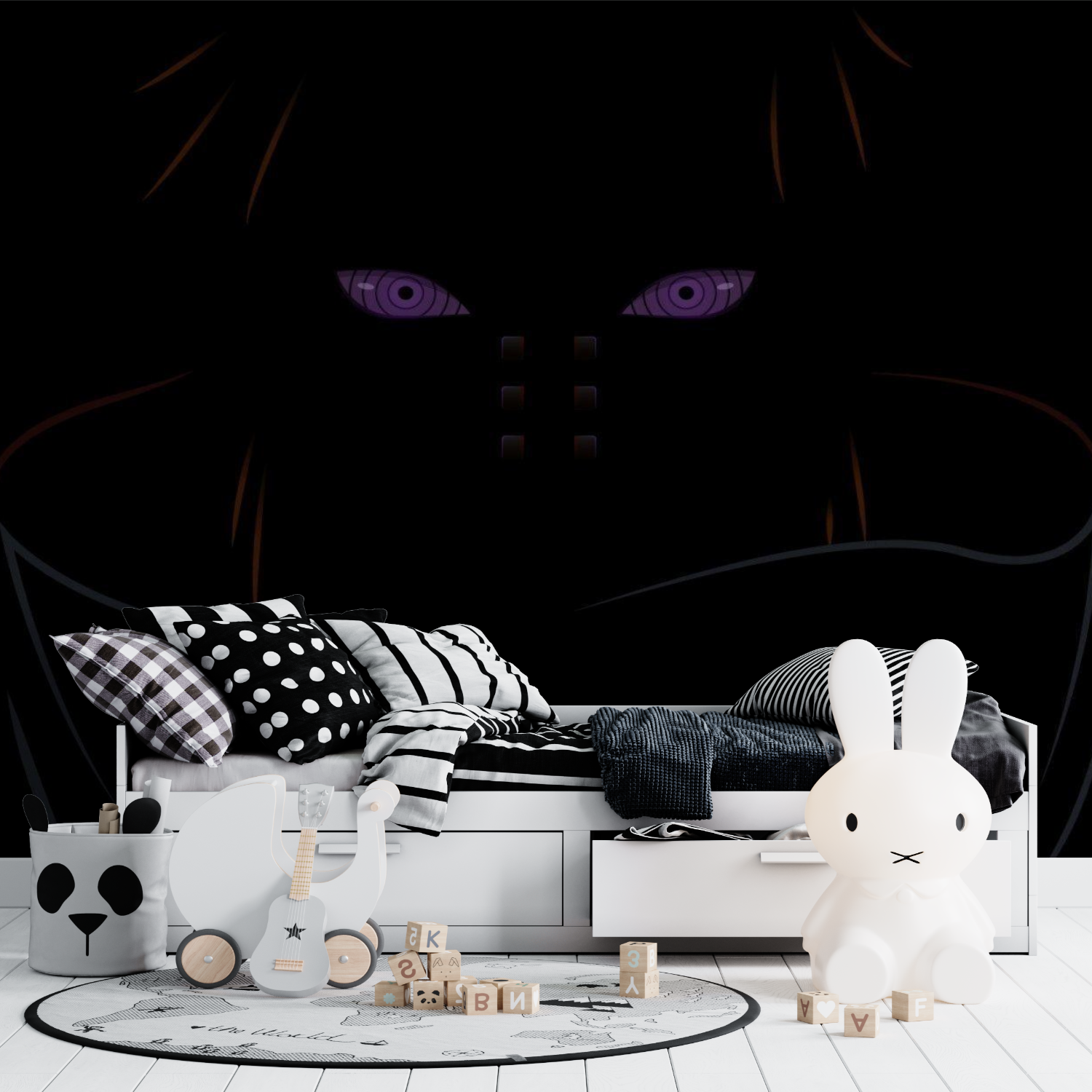 Naruto Neon Black Wallpaper | Murals Wallpaper