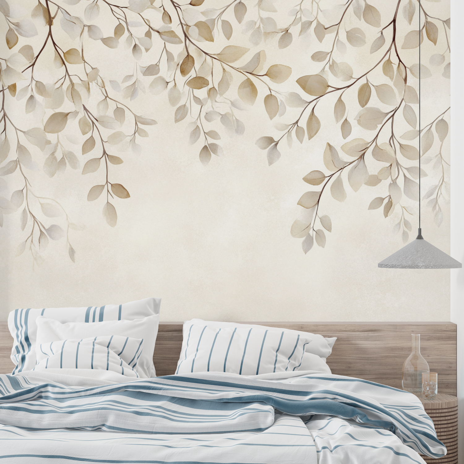 Delicate White Branches Watercolor Wallpaper | Murals Wallpaper