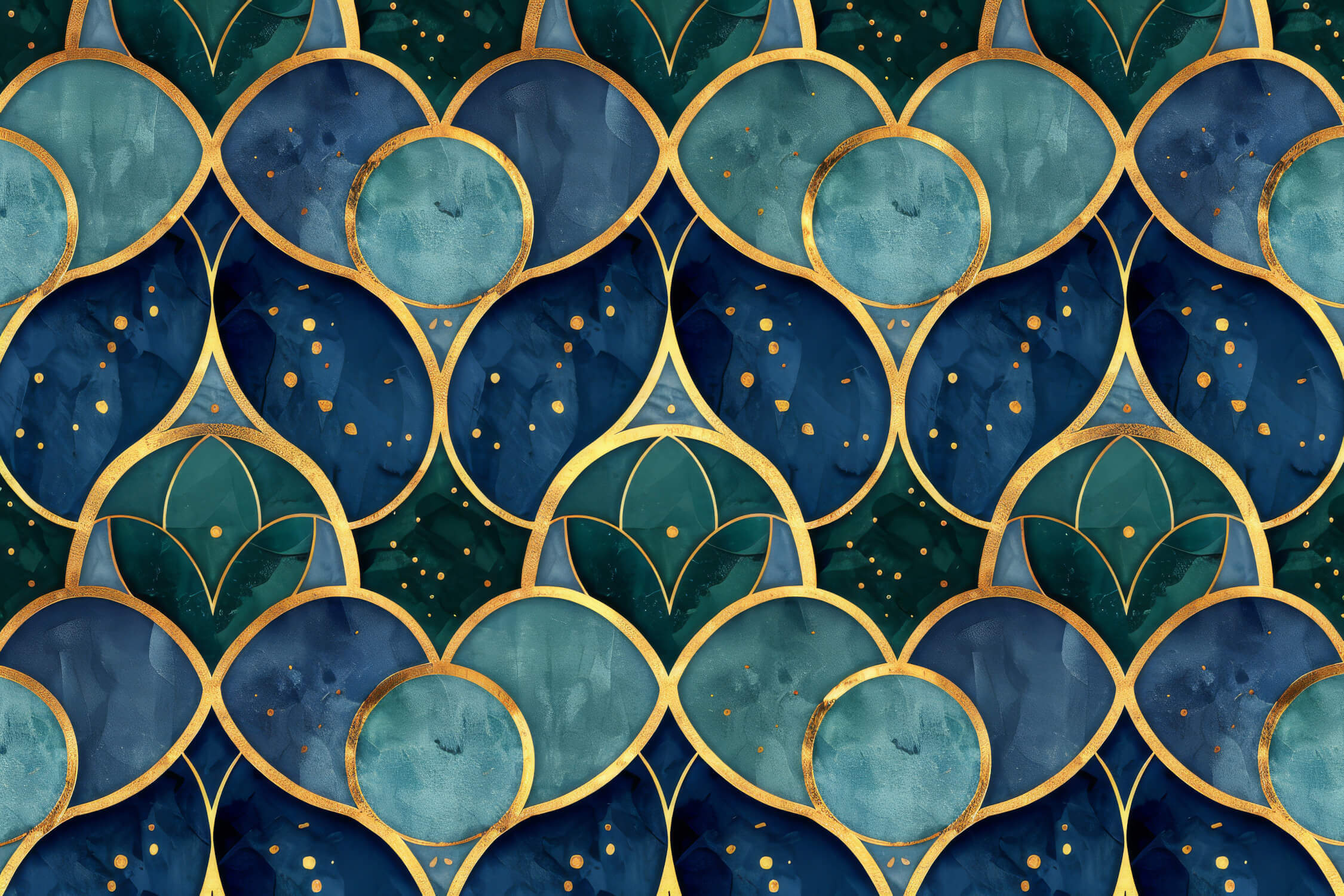 Art Deco Blue Green Wallpaper | Murals Wallpaper