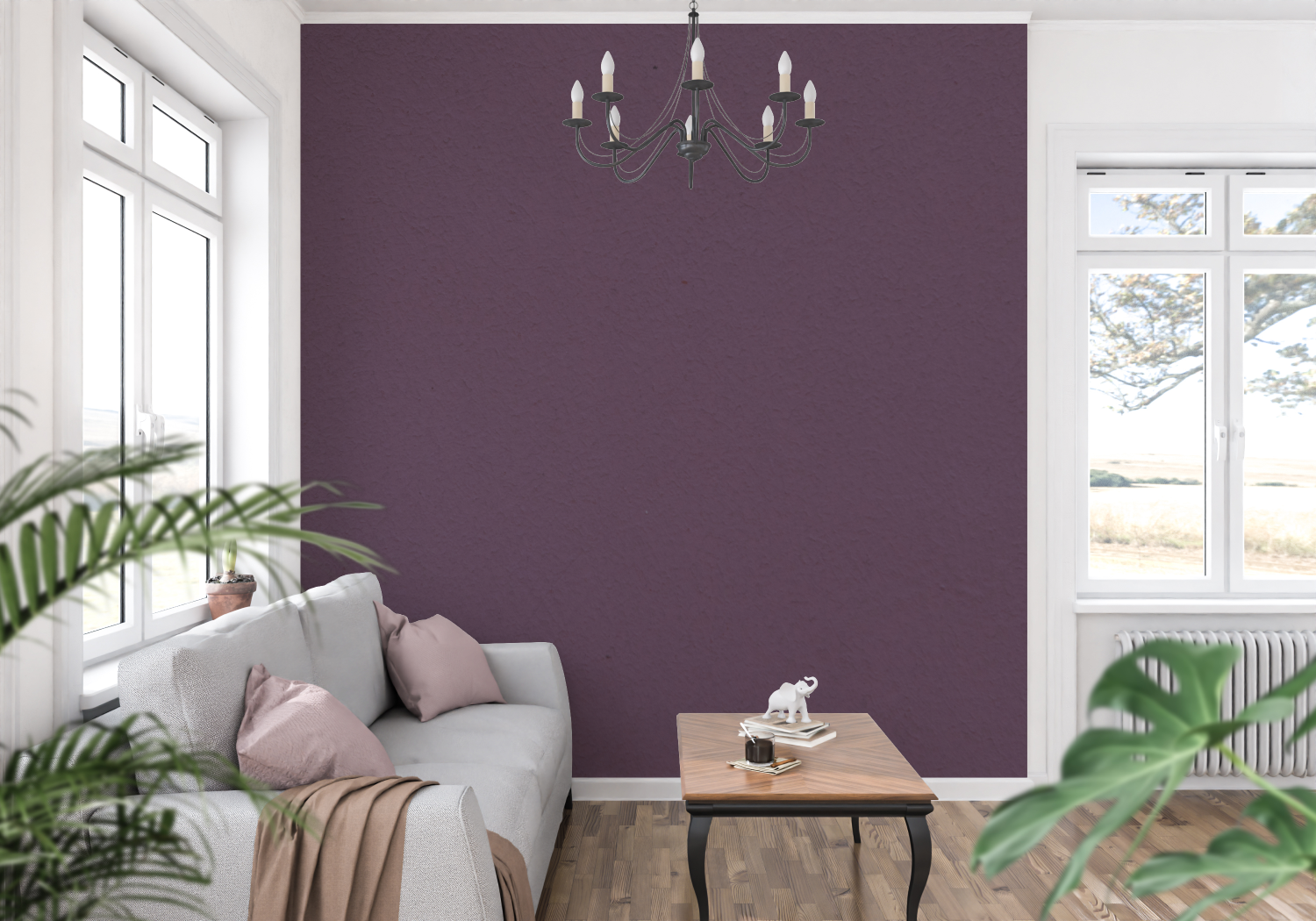 Non-Woven Purple Wallpaper | Murals Wallpaper