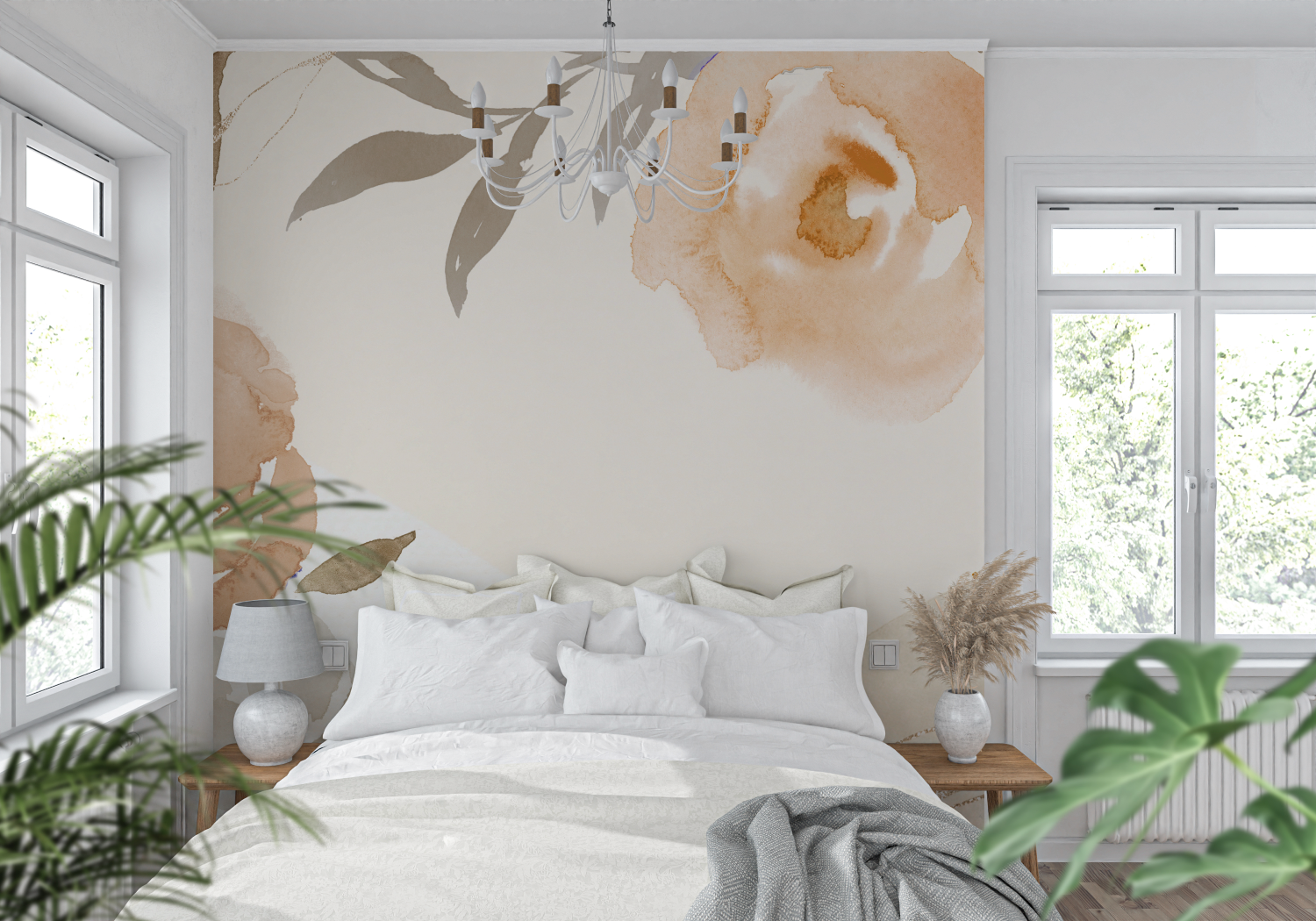 Watercolor Wallpaper Brown Shades | Murals Wallpaper