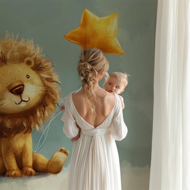 Lion Small Star Wallpaper | Murals Wallpaper