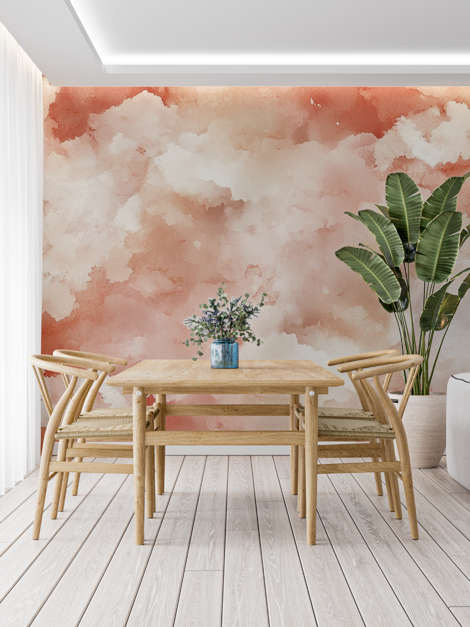 Terracotta Abstract Watercolor Wallpaper | Murals Wallpaper