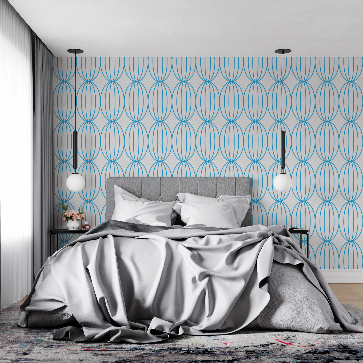 Graphic Blue Wallpaper | Murals Wallpaper